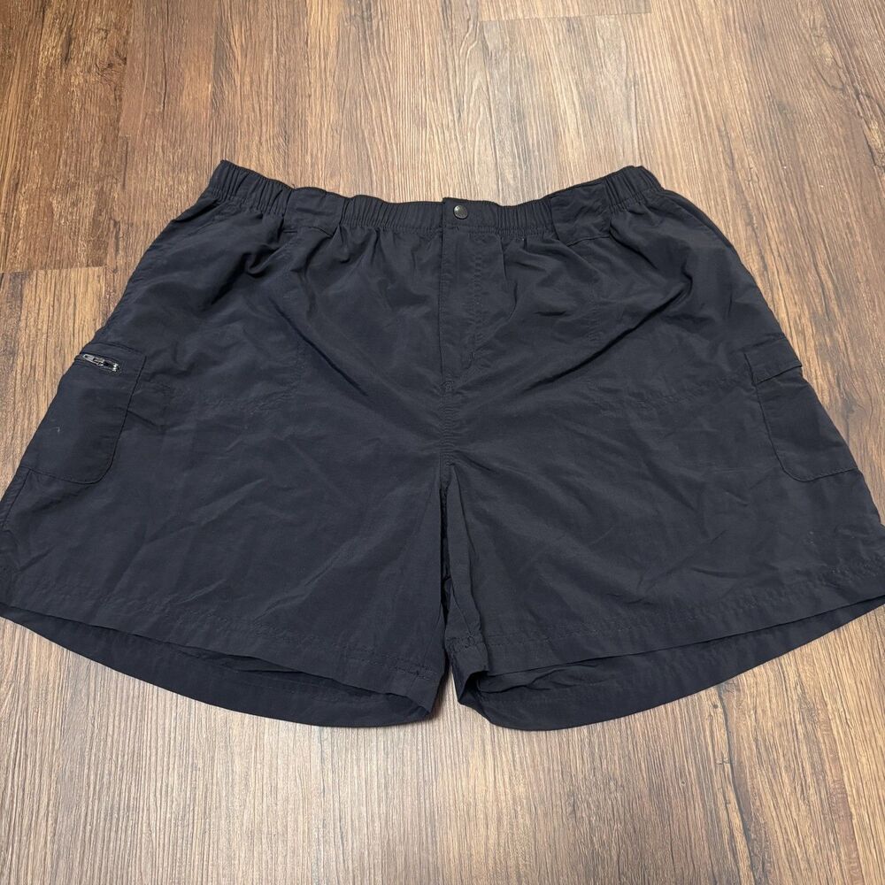 Columbia Womens Black Cargo Shorts Elastic Waist Hiking Outdoor Size 1X 6 Inseam